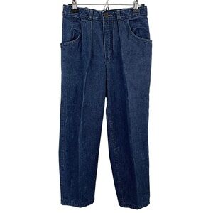 Vintage Cream Straight Leg Tapered Jeans Women’s M Dark Blue Denim High Waist